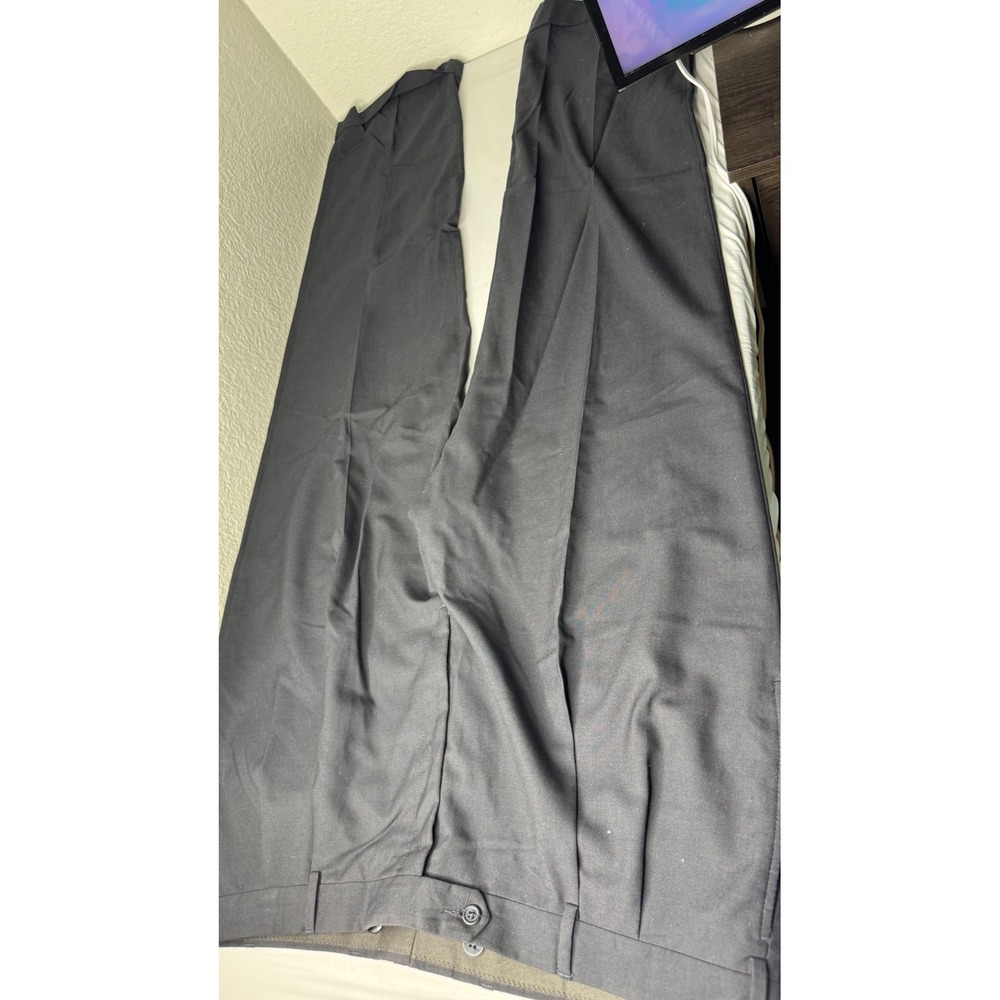 Jos. A. Bank Mens Navy Blue Pleated Cuffed Dress Pants Trousers 44 Waist